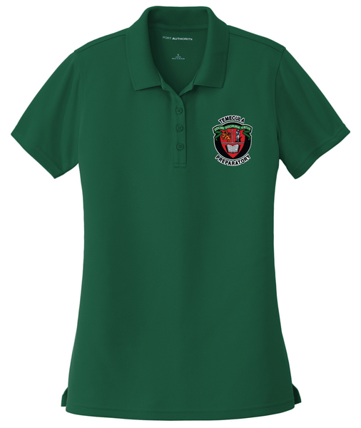 Women's dry-fit performance polo shirt in Green – school uniform style