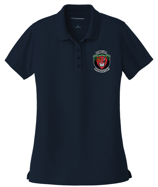 Women's dry-fit performance polo shirt in Navy – school uniform style