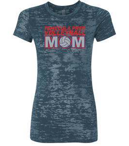 TPS Volleyball Women's Burnout Volleyball Mom Bling Shirt