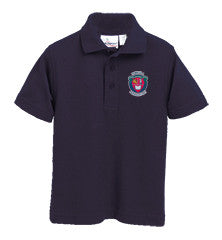 Navy TPS boys school uniform polo shirt with crest
