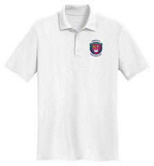 Boys dry-fit performance polo shirt in White – school uniform style