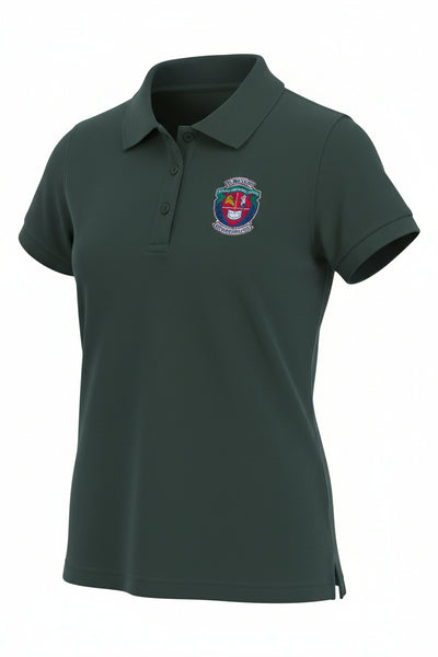 Green TPS girls school uniform polo shirt with crest