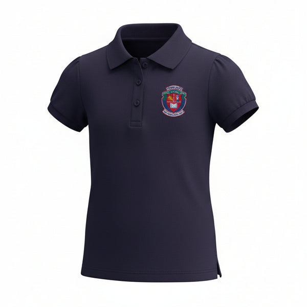 Navy TPS girls school uniform polo shirt with crest