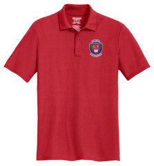 Boys dry-fit performance polo shirt in Red – school uniform style